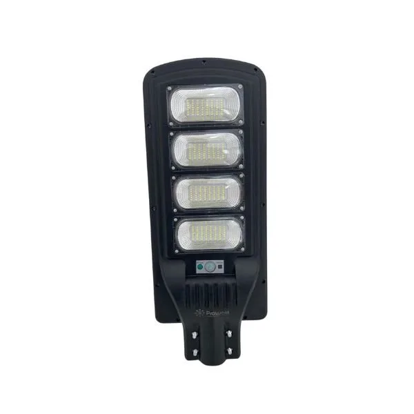 Lampadaire solaire tout-en-un 400W blanc chaud – 4 lampes