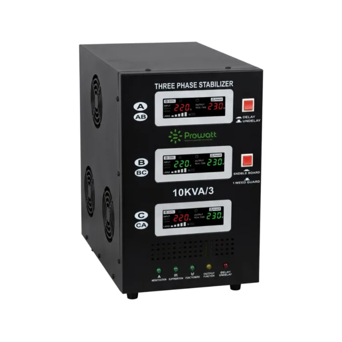Stabilisateur servomoteur 10KVA triphase CE Prowatt