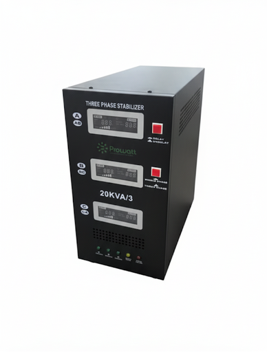 STABILISATEUR SERVOMOTEUR 20KVA TRIPHASE CE PROWATT